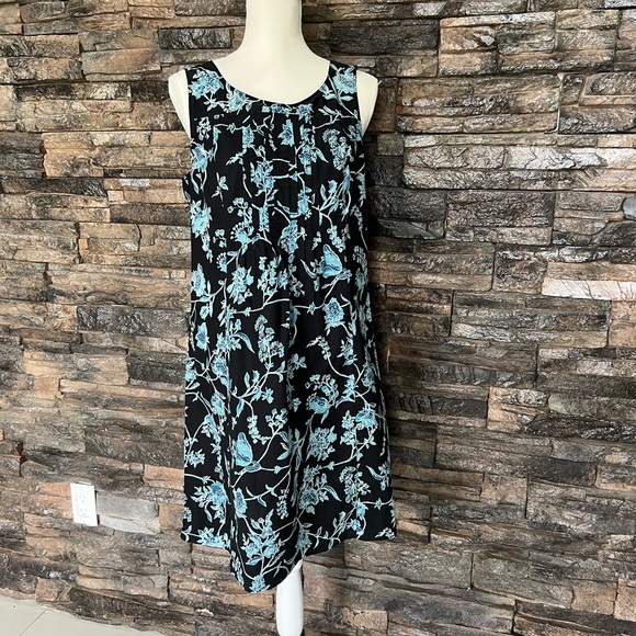 LOFT Blue Green Casual Midi Sundress Scoop Neck - Picture 1 of 10
